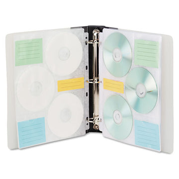 Innovera® Cd-dvd Three-ring Refillable Binder, Holds 90 Discs, Midnight Blue-clear freeshipping - TVN Wholesale